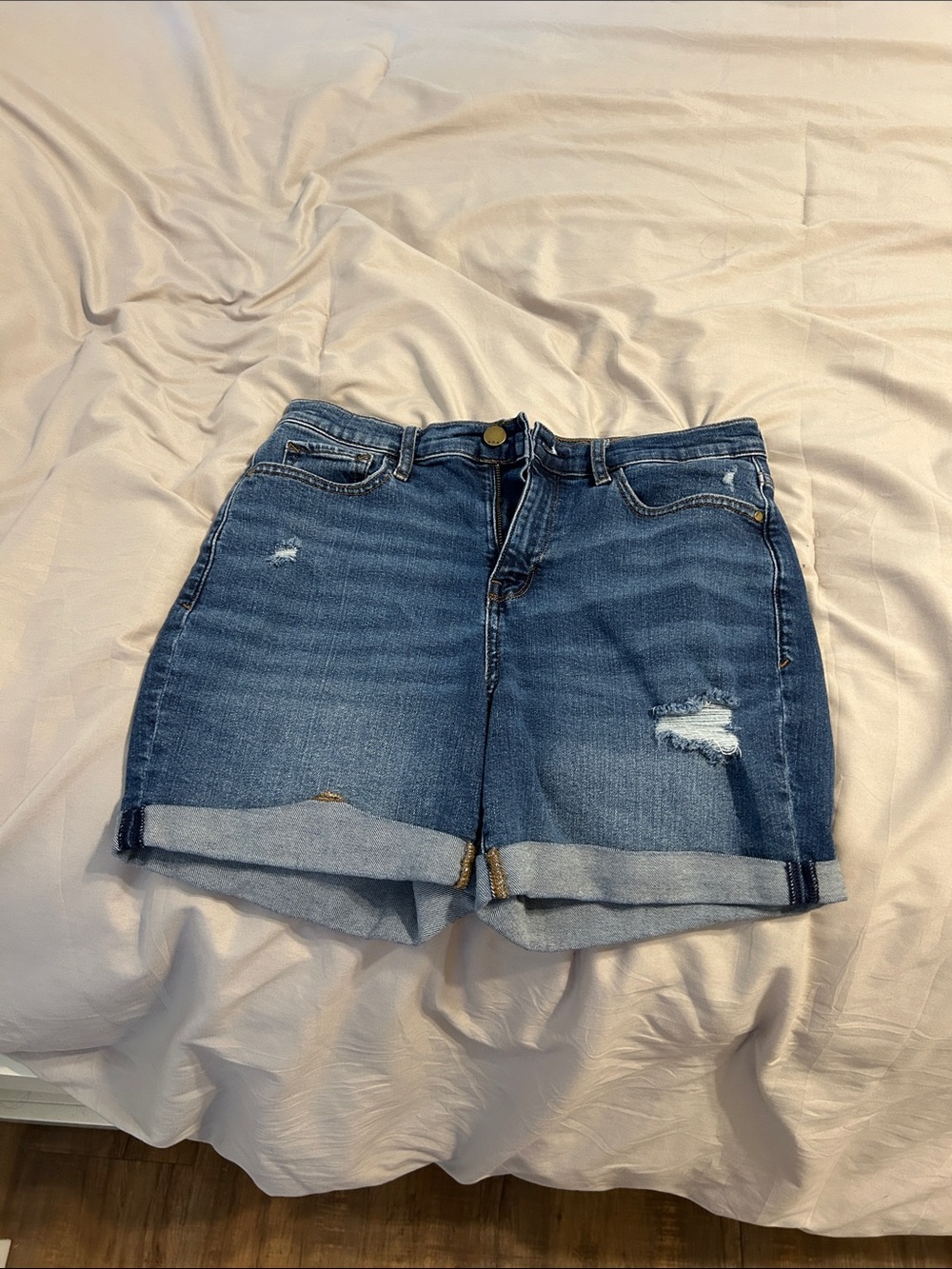 High-Rise Distressed Jean shorts